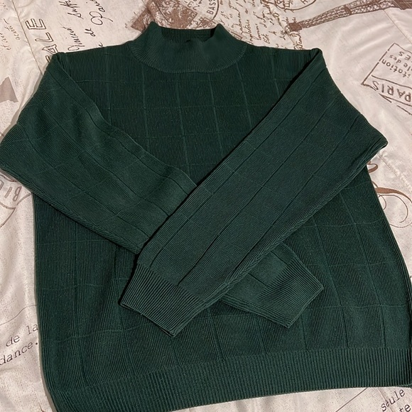Totally 80’s mock neck green acrylic sweater - Large - Picture 6 of 9